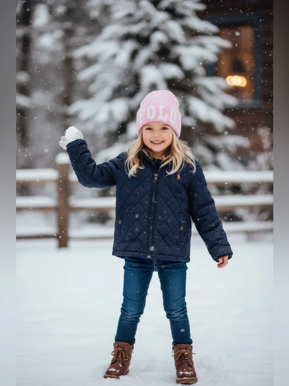 Polo Ralph Lauren Girls Pink Knit Beanie Size 4-6 NWT
